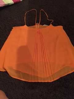 top laranja tamanho m zara