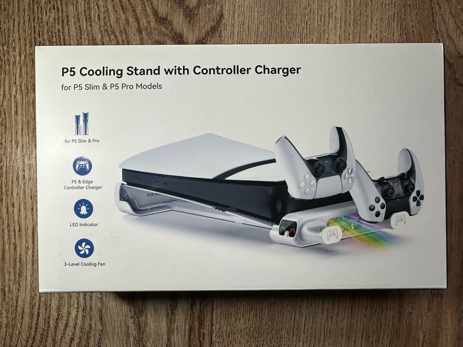 Podstawka chłodząca PS5 z ładowarką padów