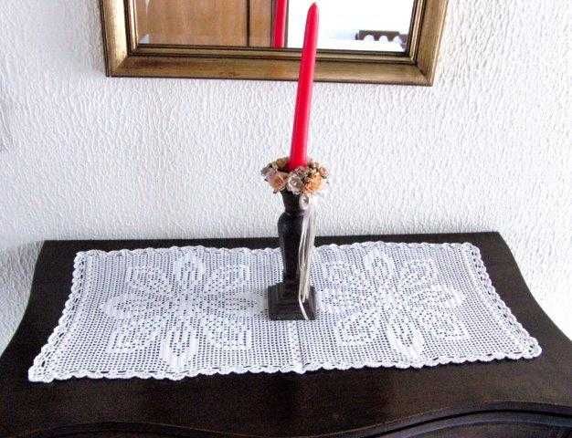 Castiçal em Madeira com Grinalda