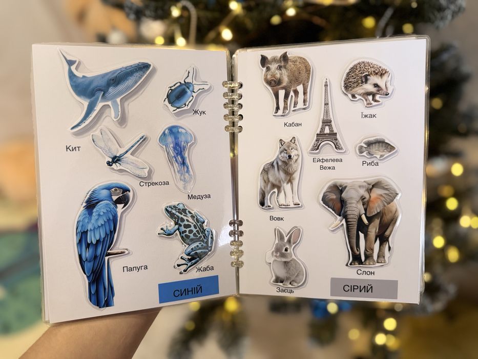 Книжечка на липучках «вивчаємо кольори», липуча книжечка