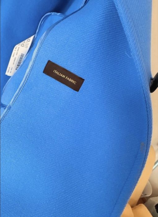 Niebieski jesienny płaszcz Massimo Dutti S