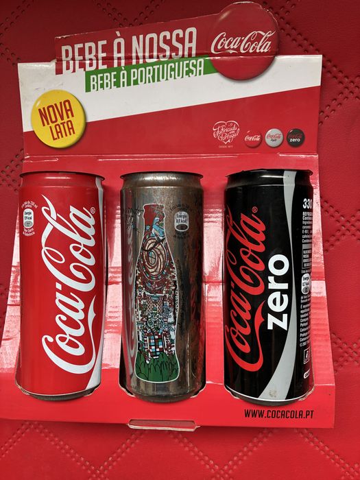 Conjunto de latas de coleção Coca cola