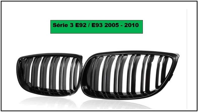Grelhas preto piano dupla barra BMW série 3 E92 E93 pré LCI (1ª fase)