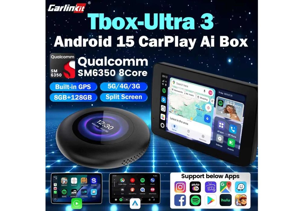 Адаптер CarlinKit TBox Ultra 3 / Ultra 4 8gb / 128gb - Android 15.0, SM6350