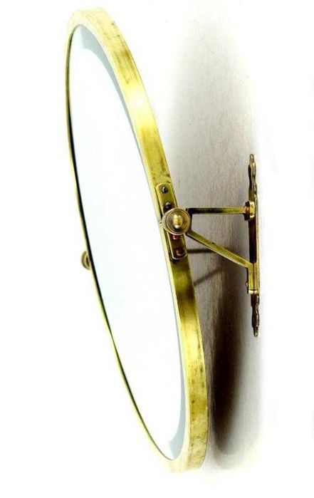 Espelho oval latão biselado basculante peça única e rara