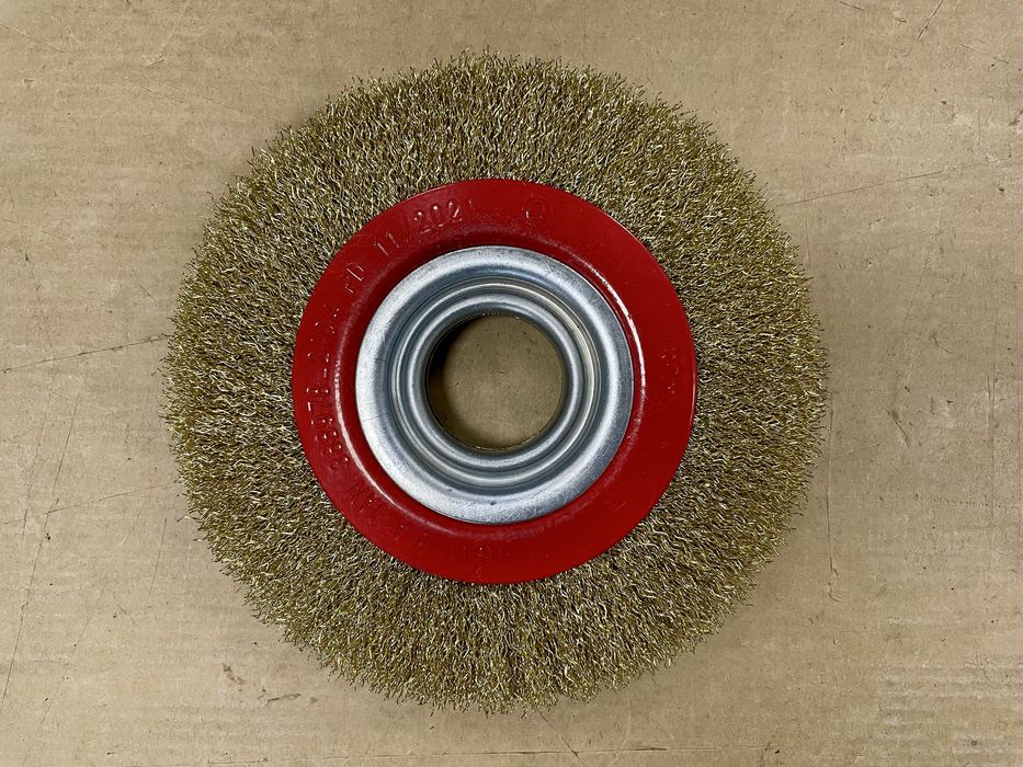 Щетка-крацовка утолщенная плоская дисковая латунная 150х32мм PARKSIDE