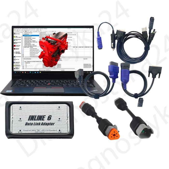 ZESTAW DIAGNOSTYCZNY Cummins Silniki Maszyny Budowlane Komatsu Laptop