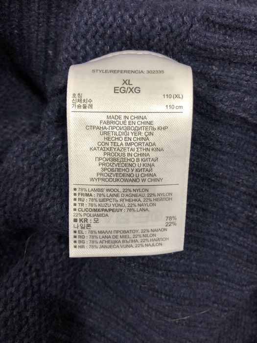 Gap roz. XL męski granatowy sweter wełniny