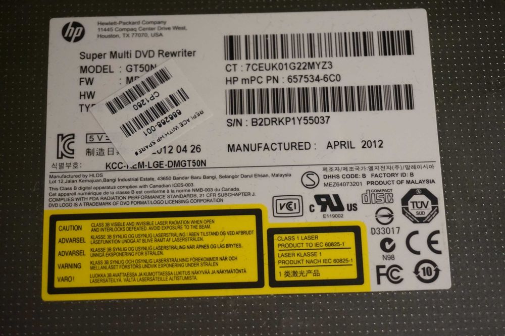 Napęd nagrywarka DVD-RW Hp CQ58 cq 58 model GT50N HP686.268-001
