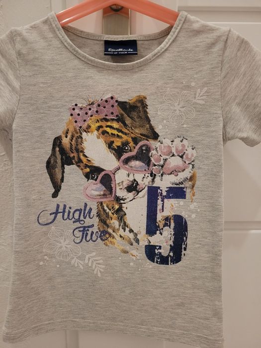 Koszulka roz 116 piesek