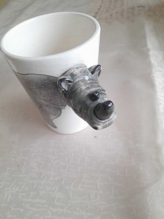 Porcelanowe kubki z wielbłądem i hipcio