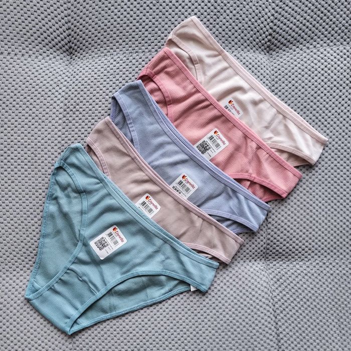 Трусики набір 5шт. жіночі donella L, труси рубчик, трусы, сліпи турція