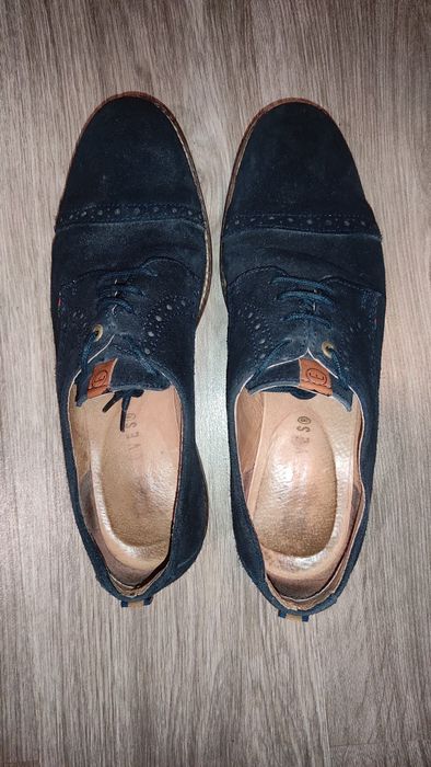 Sapatos formais 42 camurça azul - Manuel Alves