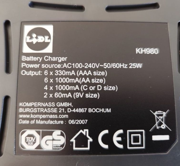 Carregador de pilhas tronic