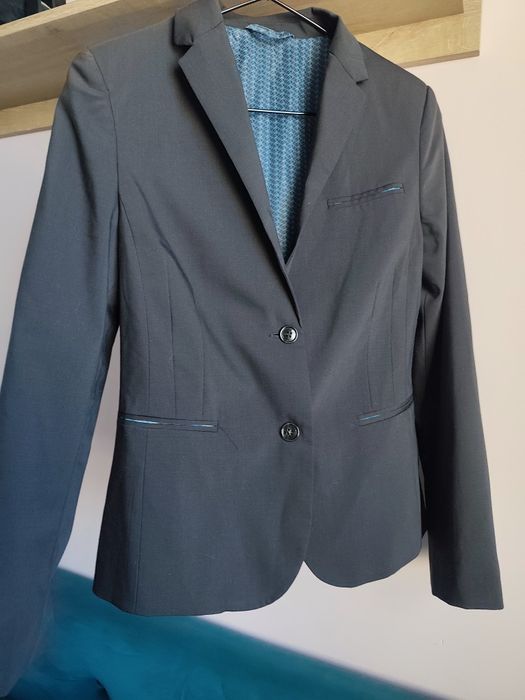 Brązowa czekoladowa marynarka ciemny brąz one dresscode s 36 m 38