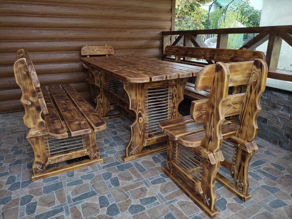 Дерев'яні меблі (садові меблі, лавки, столи, стільці) для саун, садиб.