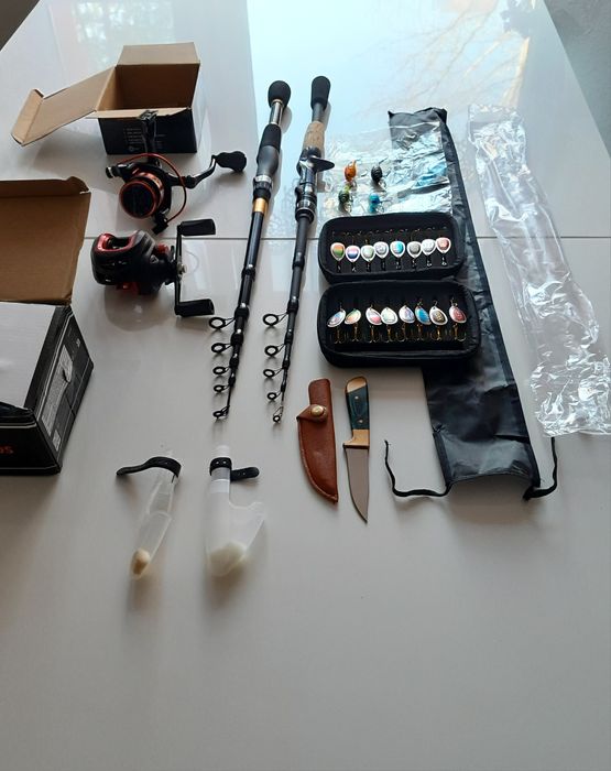 (Daiwa)Zestaw spinning/casting+przynety i akcesoria