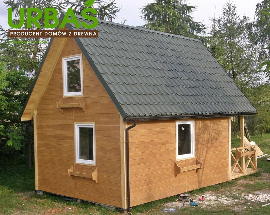 Dom letniskowy na działkę ROD drewniany 44 m2 + taras 8 m2