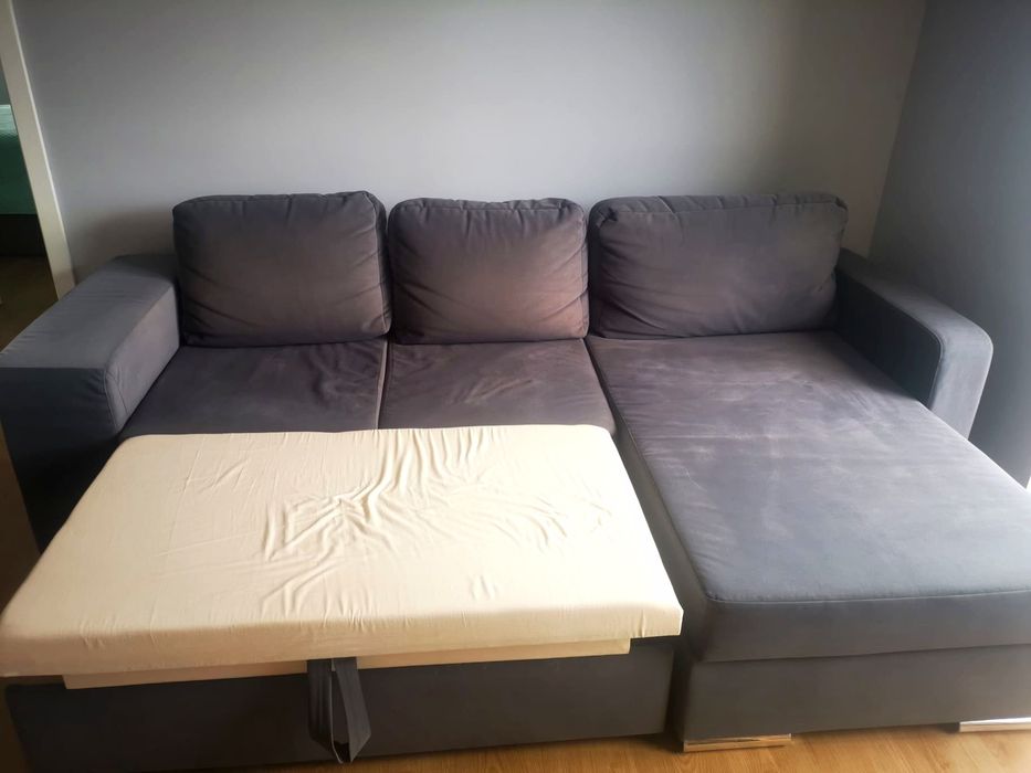 Sofá com Chaise longue cinzento escuro