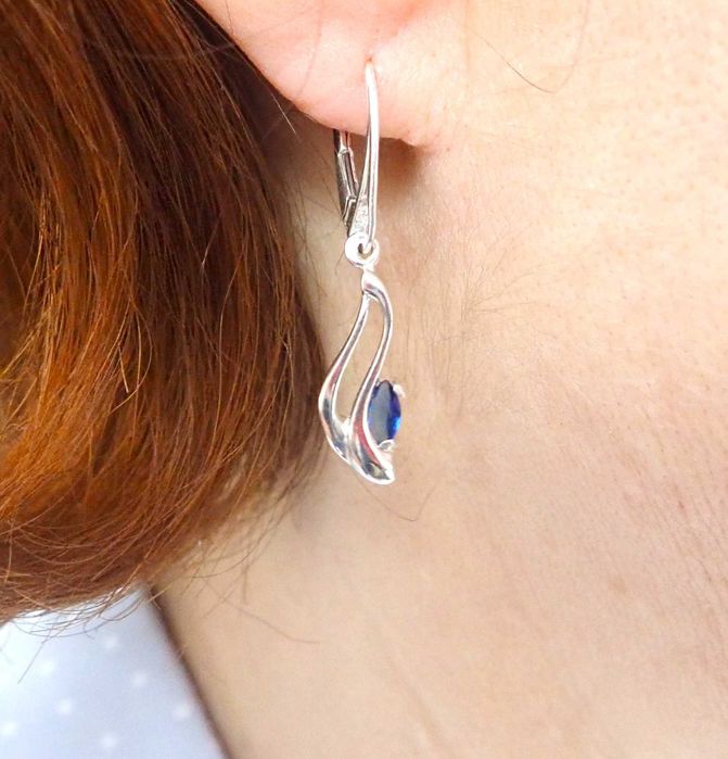 Komplet srebrnej biżuterii. Srebro + cyrkonie Próba 925.