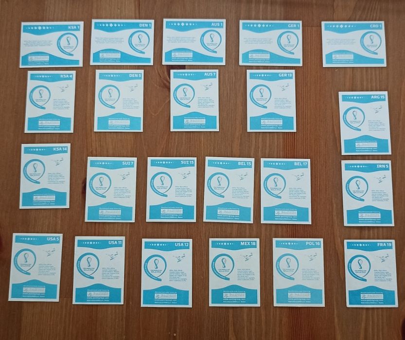 22 cromos FIFA World Cup Qatar 2022, Panini.