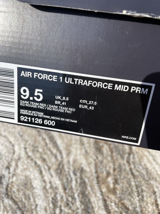 Nike Air Force 1 Ultraforce Mid PRM Dark Team Red – Rozmiar 43 EU