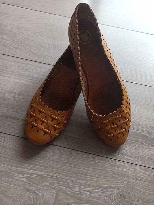 Baleriny Buty damskie skórzane
