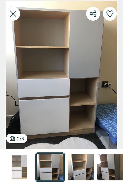Regał / Komoda 80 cm z 2 drzwiami 4 półkami i szufladą