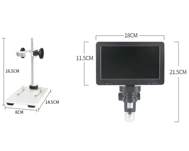 Мікроскоп цифровий DM9 на штативі з монітором 7" і 12MP камерою 1200x