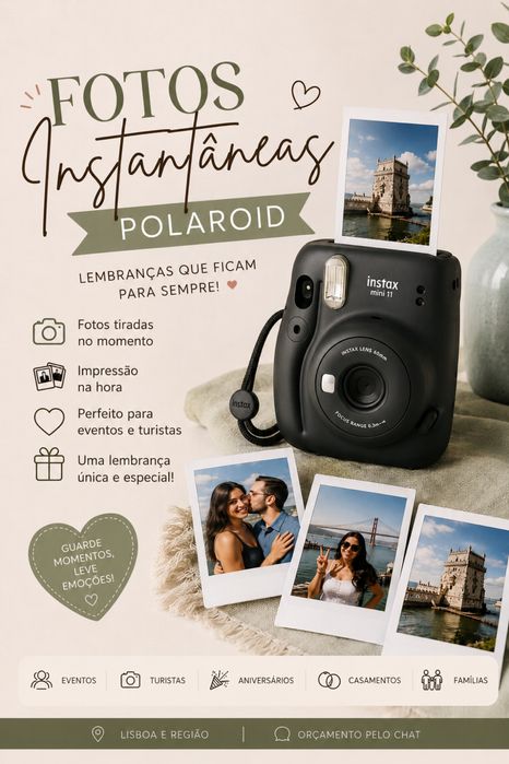 Fotos Polaroid Instantâneas para Turistas e Eventos | Lisboa