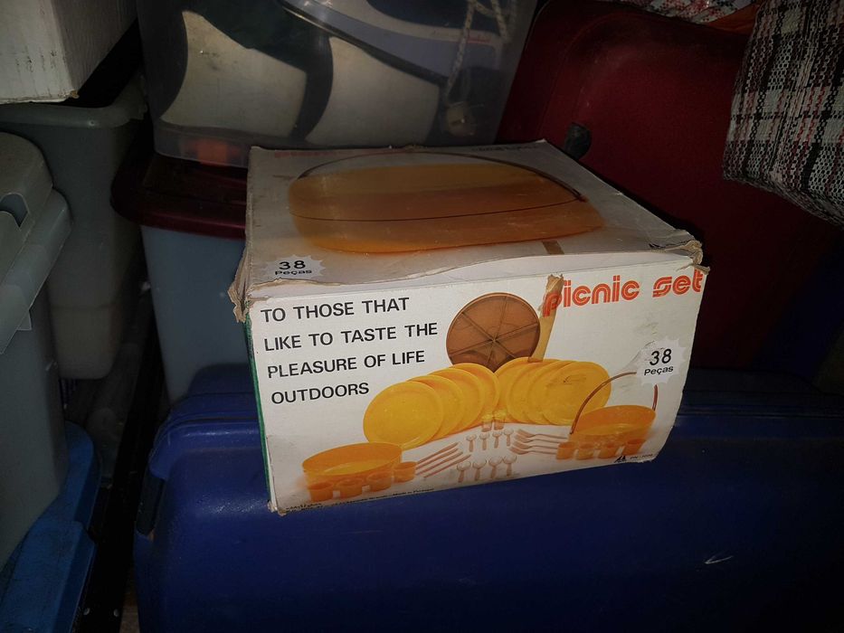 Conjunto de piquenique/campismo vintage