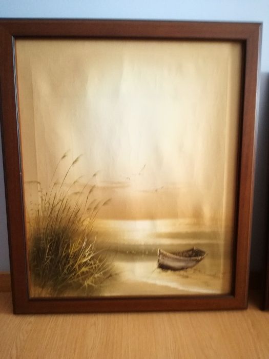 Dois  Quadros pintura original com assinatura