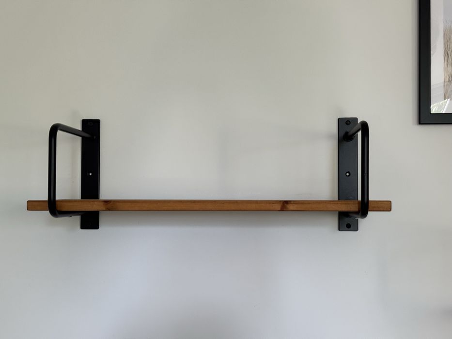 Drewniane półki ścienne wiszące brązowe loft
