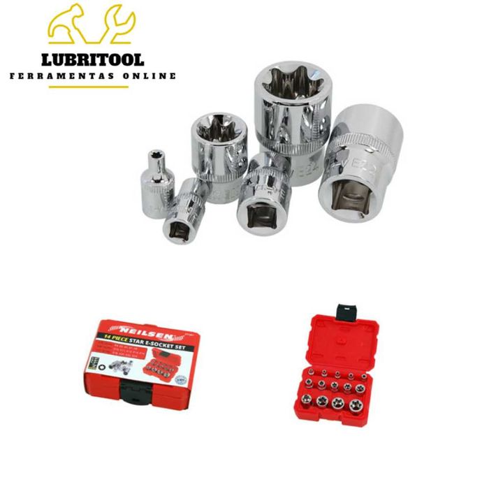 Jogo 14 Chaves Caixa Torx 1/4" 3/8" 1/2" CT1261 | NOVOS