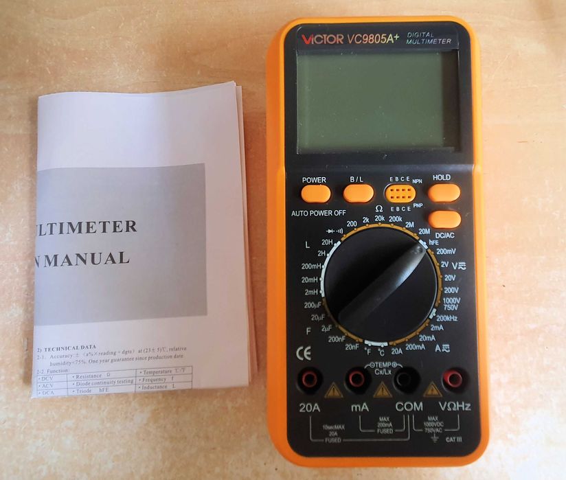 Multimetro VICTOR VC9805A+ com medição de bobines (indutancias)
