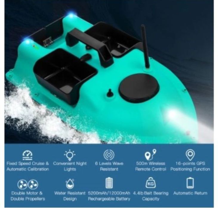 Barco com GPS para transporte de engodo/anzol alcance até 500m