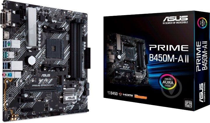 Материнська плата Asus Prime B450M-A II (sAM4, AMD B450, PCI-Ex16)