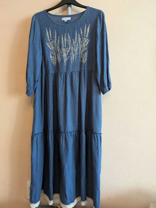 Сукня з вивареного льону, ТМ "Галерея льону" Розмір 46