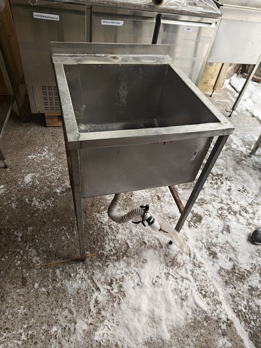 Ванна миюча одинарна/подвійна/ зі столом бу нержавіючі