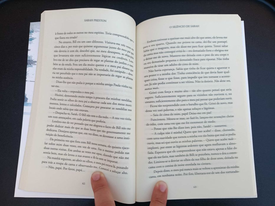 Livro "O Silêncio de Sarah", Sarah Preston