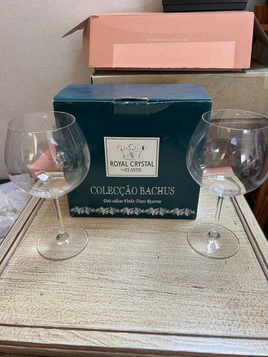 Conjunto copos vinho tinto (10 copos) tinto cristal atlantis