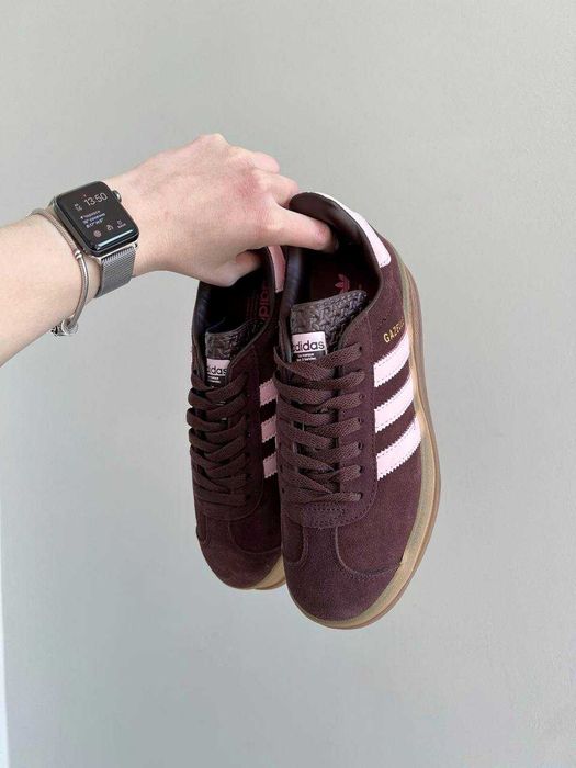 Кросівки Adidas Gazelle Bold Platform Brown - Pink premium