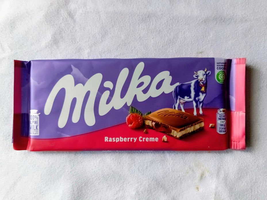 Milka Raspberry Creme Czekolada 100g. 5 szt.