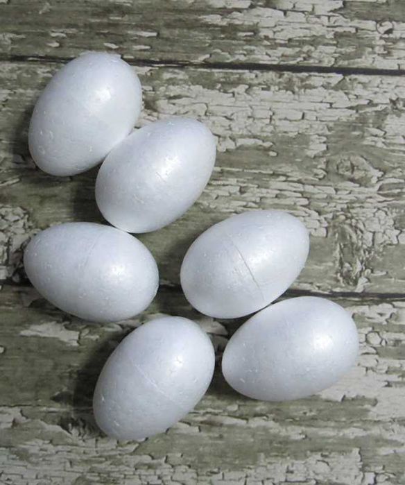 6 x JAJKA styropianowe 9 cm Wielkanoc 6 sztuk jaja styropian białe