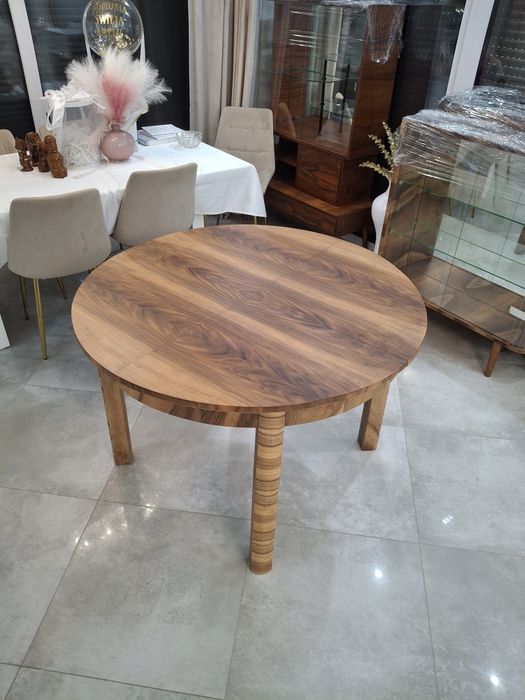 Stół okrągły orzech Design PRL