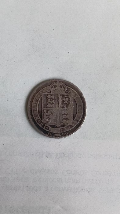Moeda prata 1/2 coroa 1890. Rainha Victória