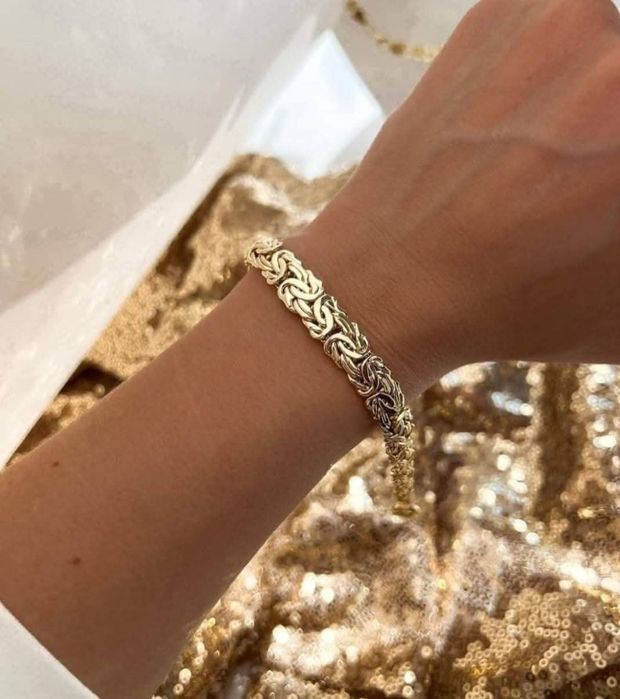 Splot królewski. Złota bransoletka. Próba 585