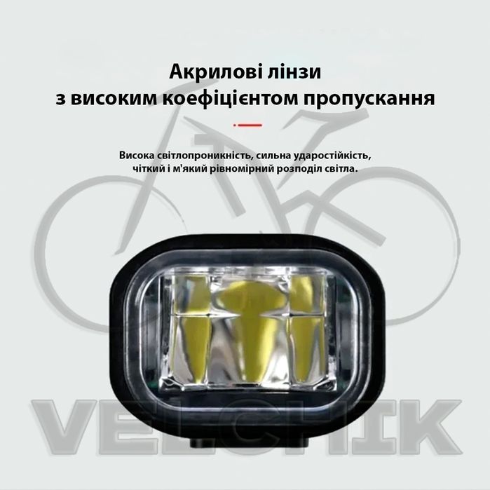 Ліхтар для велосипеда (велофара, фонарь, фонарик) 400 Lumen, 1800mAh