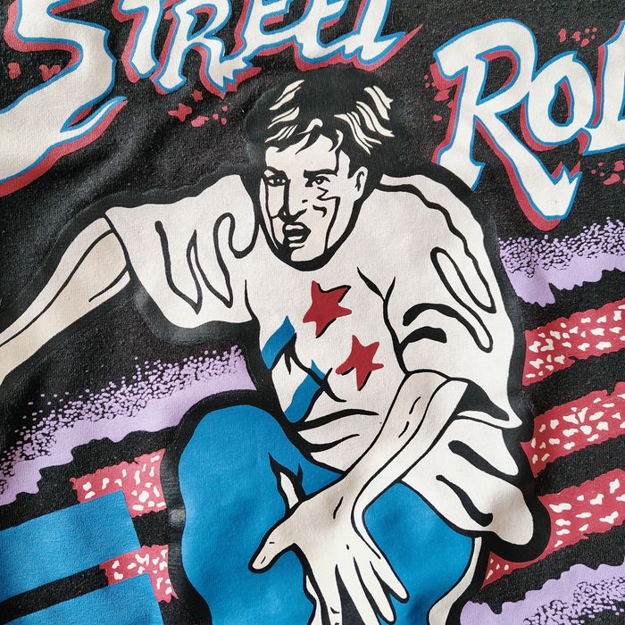 Czarny t-shirt Vintage Street Roller lata 90, Retro Skate Style