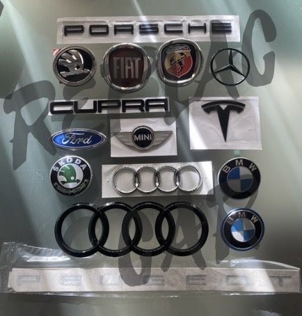 Simbolo Letras Audi Volkswagen Bmw Honda GTi Fiat Renault Peugeot Ford Mitsubishi Kia Toyota Alfa Romeo Suzuki Jaguar Opel Skoda Smart Mazda Nissan…